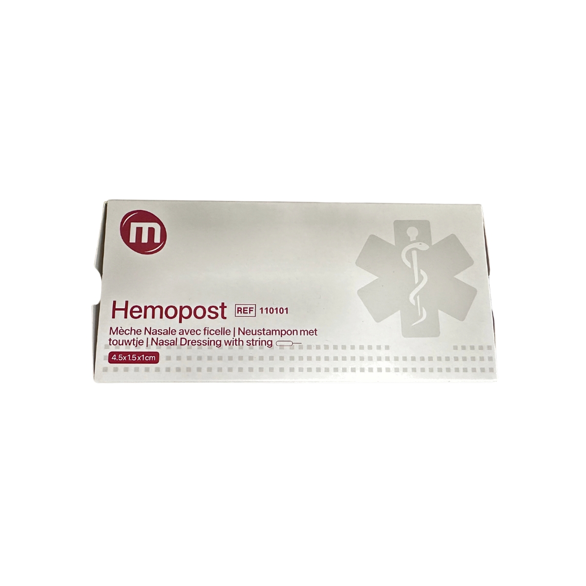 Mèche nasale pour épistaxis avec ficelle Hemopost M02