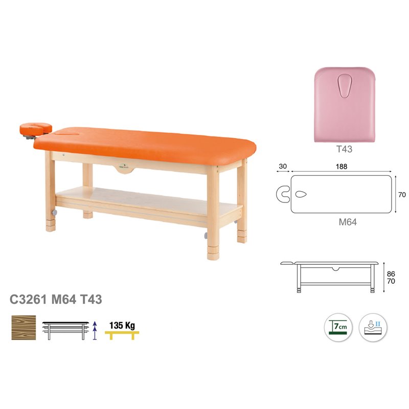 Table massage bois 1plan ecopostural M03