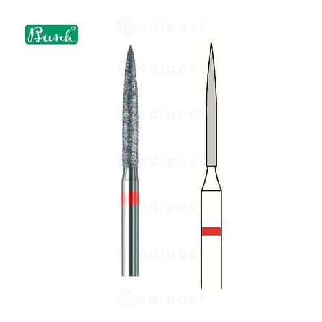 Fraise diamant flamme diametre1 2mm grain fin M02