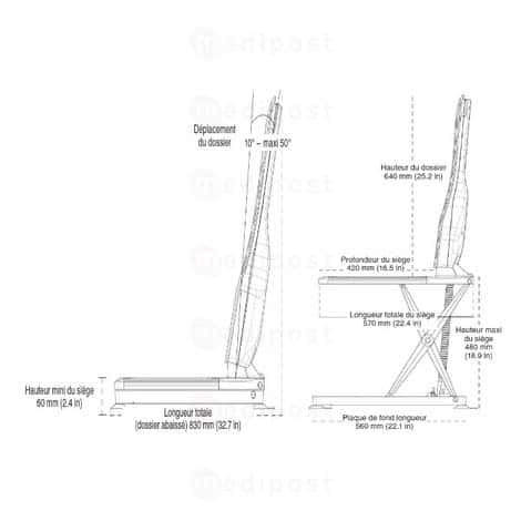 Elevateur de bain Bellavita avec recouvrement classic bleu M05