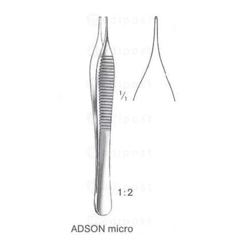 Pince a dissection Adson micro 1x2 dents12cm M03