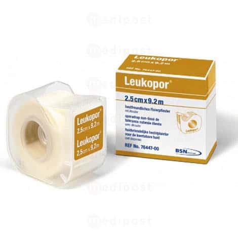 Sparadrap de fixation Leukopor avec distributeur