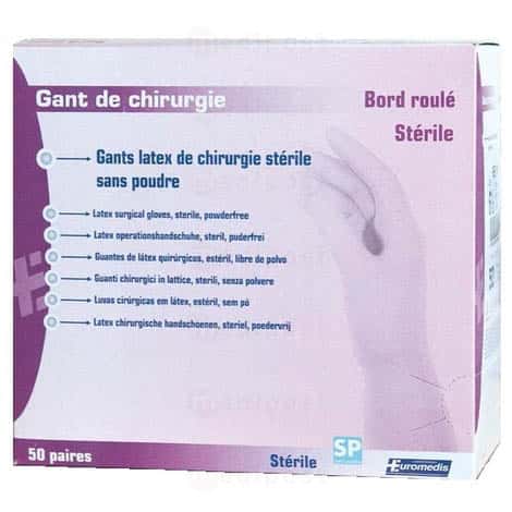 Gant d'examen en latex premium, stérile,  non poudré