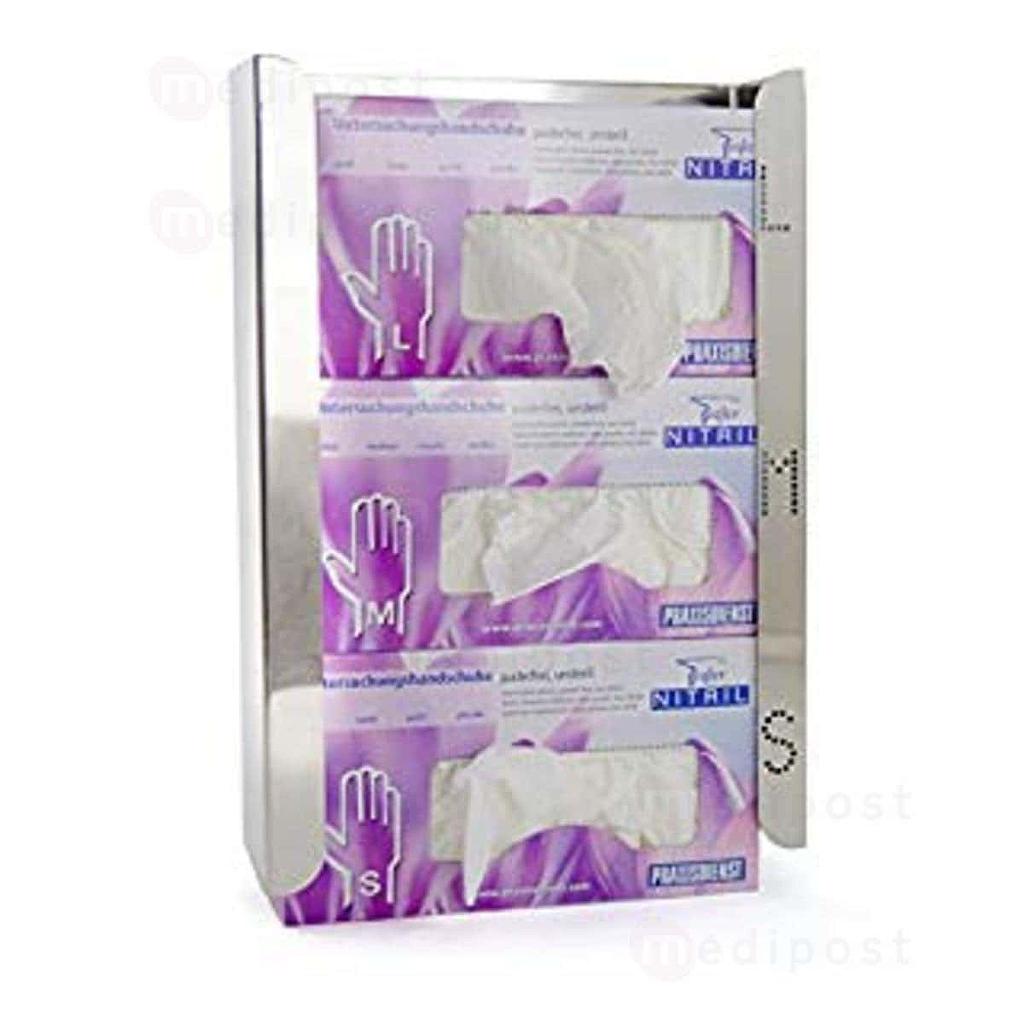 Support en acier inoxydable pour 3 boîtes de gants