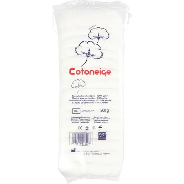 Ouate coton hydrophile 200 gr