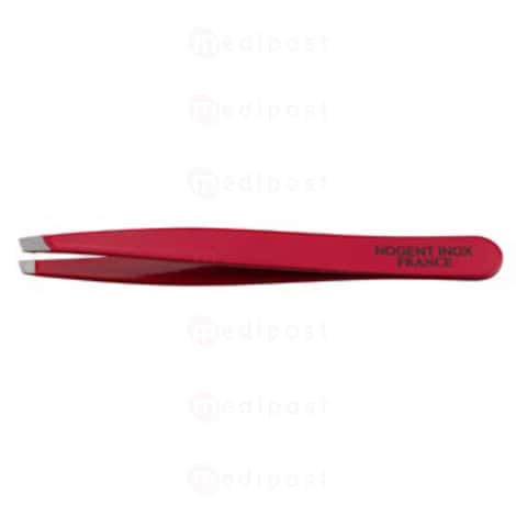 Pince à épiler Nogent mors biais rouge 9,5 cm