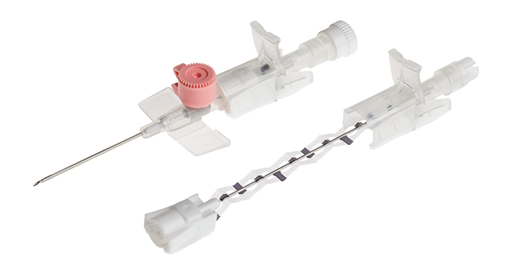 Katheter BD Venflon Pro Safety + Injektionsstelle