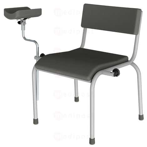 Chaise de prélèvement avec repose-bras articulé