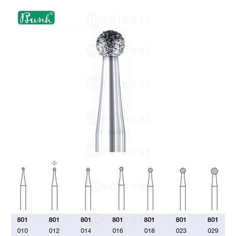 Fraise diamant - boule 1,2mm - grain moyen