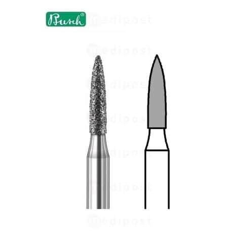 Diamant bur - ø1.6mm "Flame" - Medium korrel