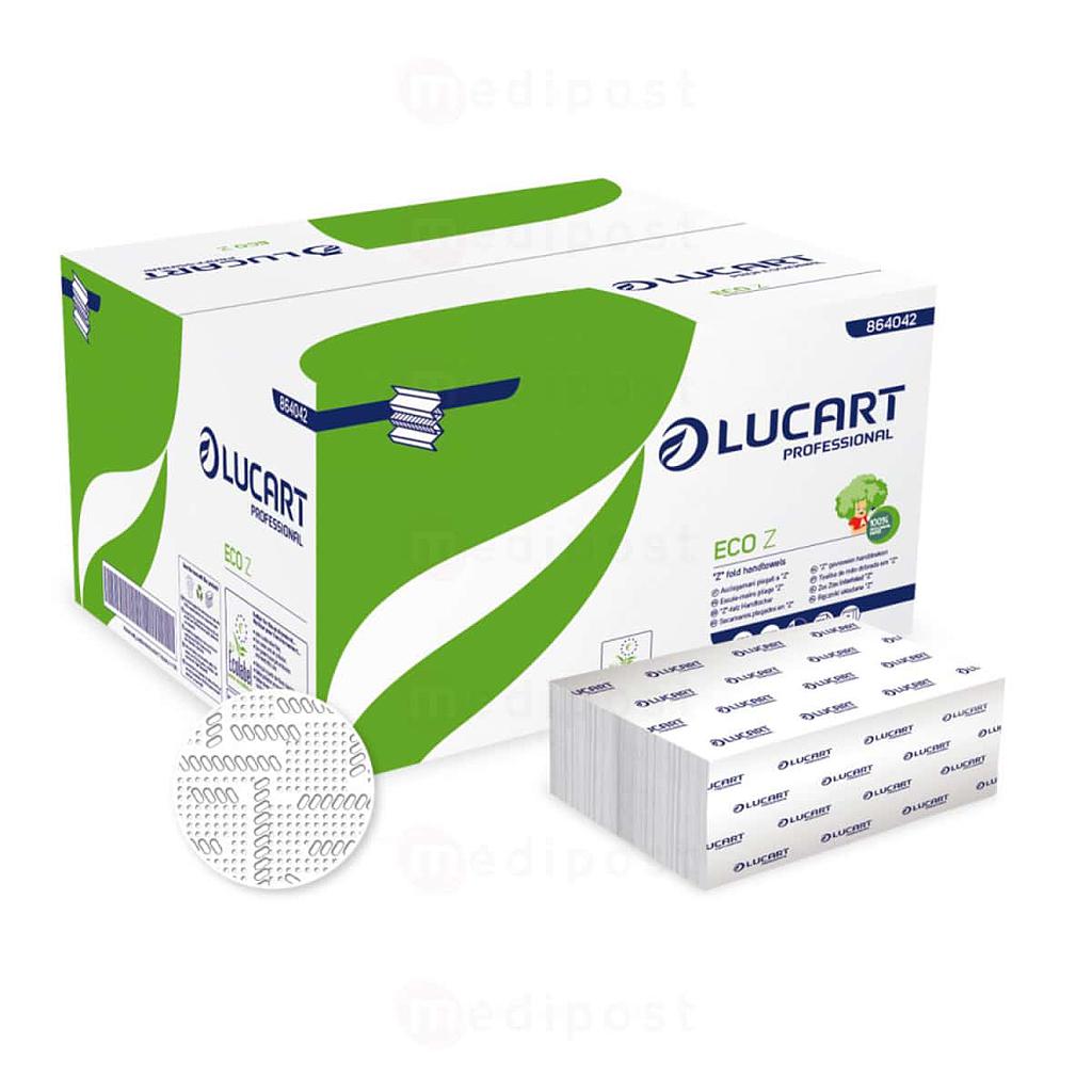 Serviette Eco Lucart Z 2 plis gaufré-collé 22.5x24cm
