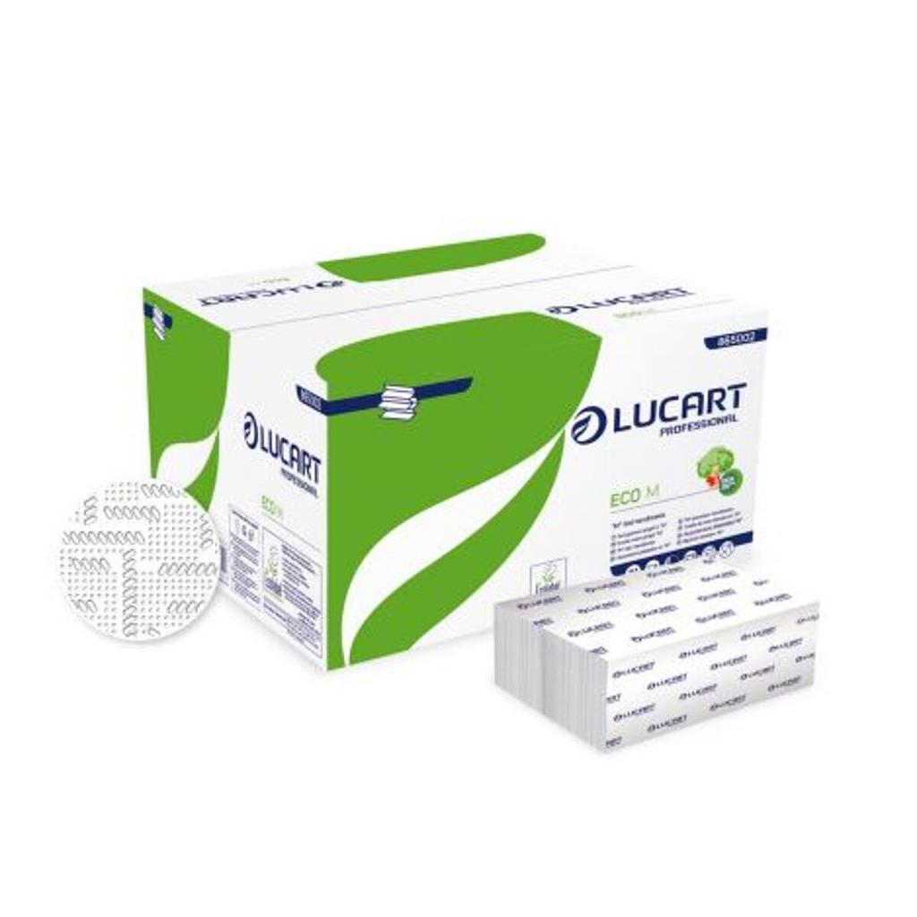 Serviette Lucart Eco en M, 2 plis gaufré-collé 22.5x32cm