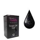 Soak-off vernis semi-permanent noir paillette