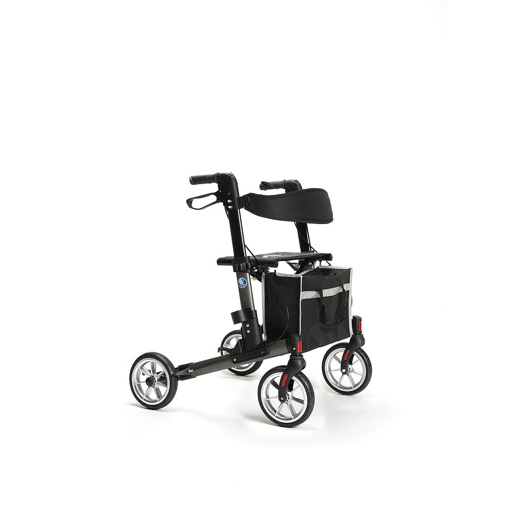 Cadre de marche Quava 4 roues pliable gris
