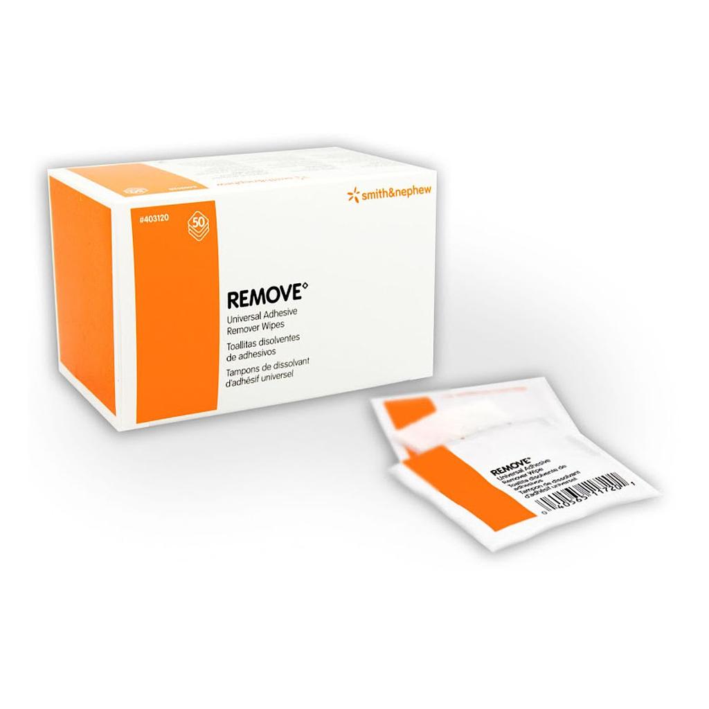Lingette pour élimination d'adhésif sur la peau Remove Wipes