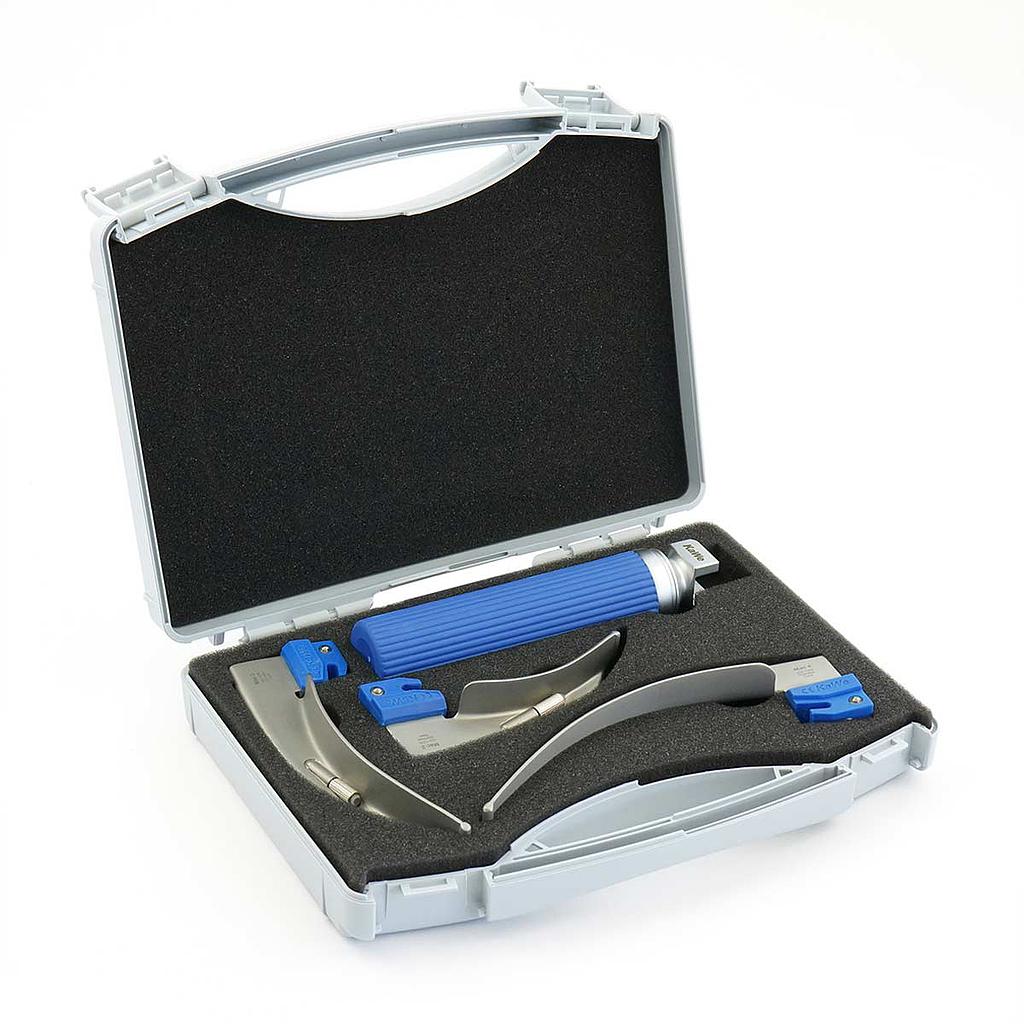 Set de laryngoscope avec poignée à piles et 3 lames McIntosh Kawé