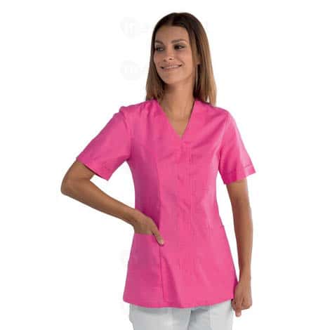 Dames tuniek Sion 3/4 fuschia drukknoop