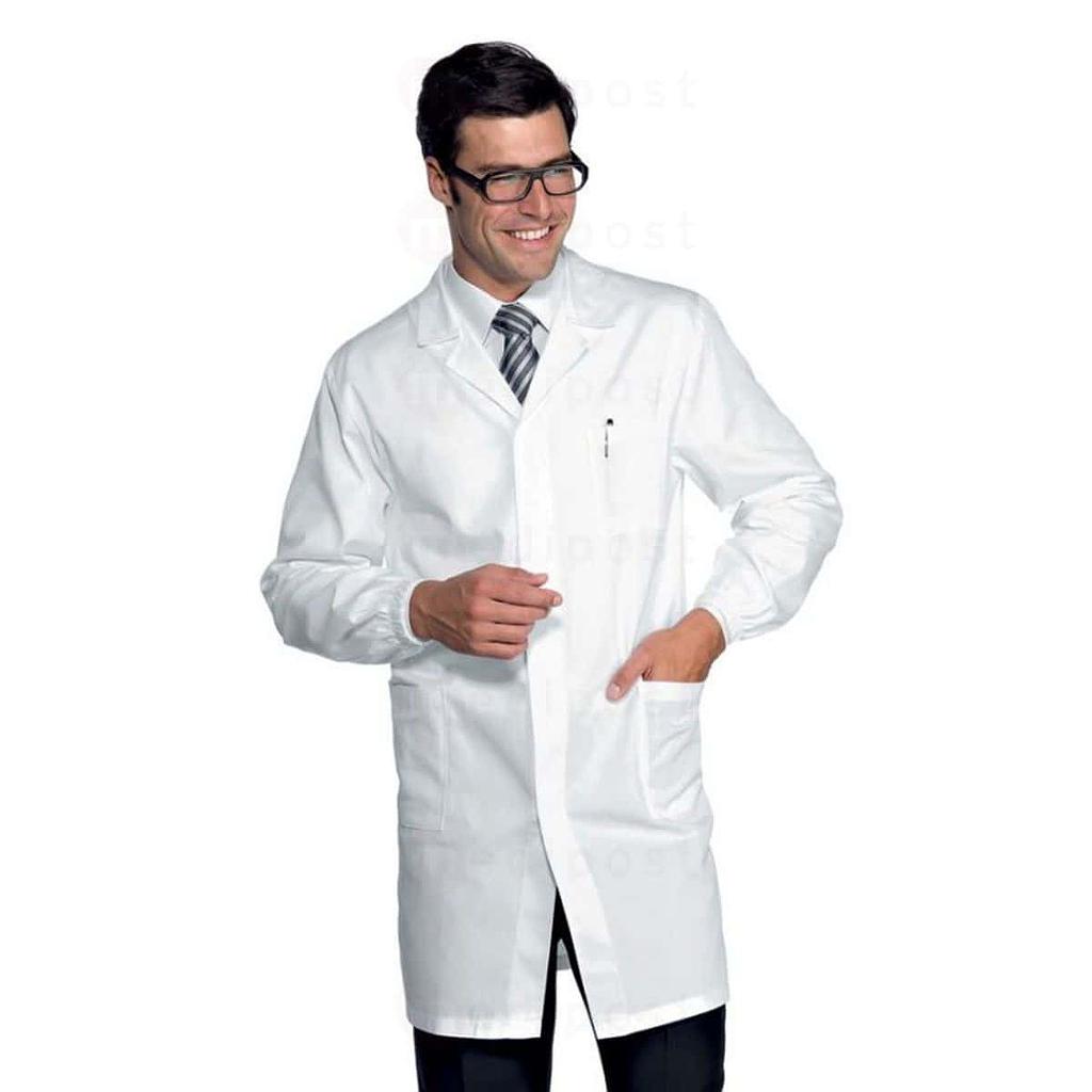 Tablier de laboratoire, avec bouton pression, avec élastique poignet