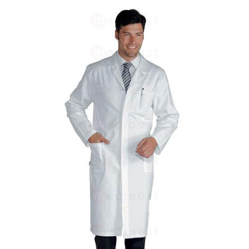 Tablier de laboratoire, avec bouton pression, sans élastique poignet