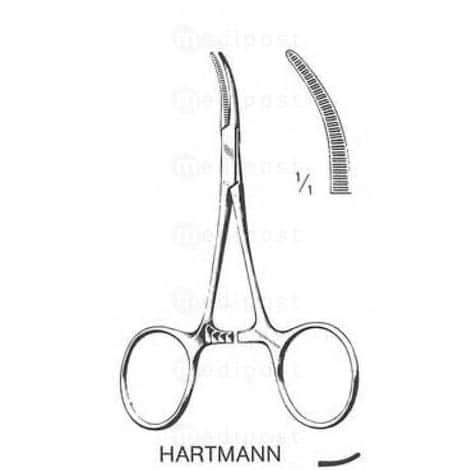 Hemostastische pince HARTMANN gebogen 10cm
