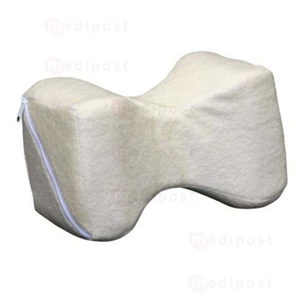 Coussin Knee Pillow - cale genoux, taie blanche avec attache