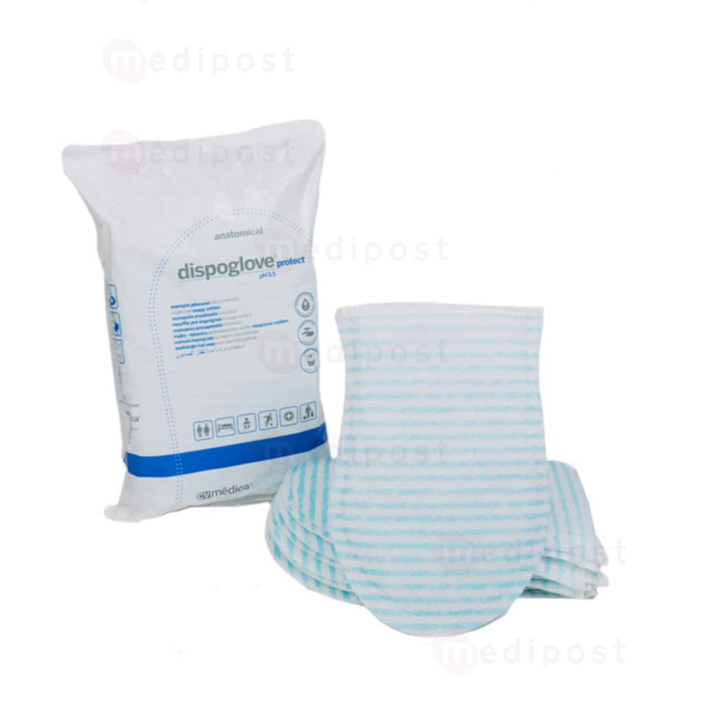 Gant de toilette imprégnés avec lotion lavante savonneuse