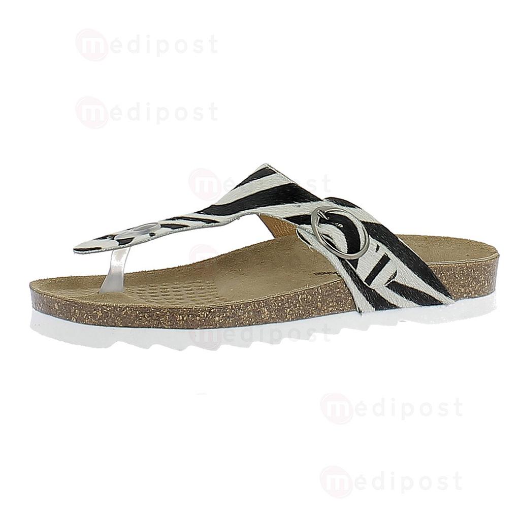 Sandale femme mule 1 bride zébré