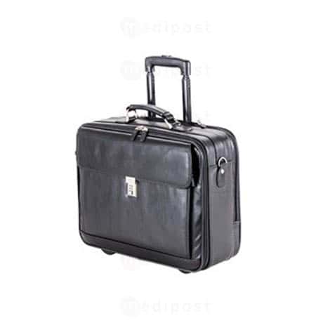 Mallette médicale Mobilo cuir noir à roulettes