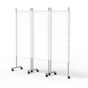 Kamerscherm met 3 panelen, PVC-doek M1, kleur wit