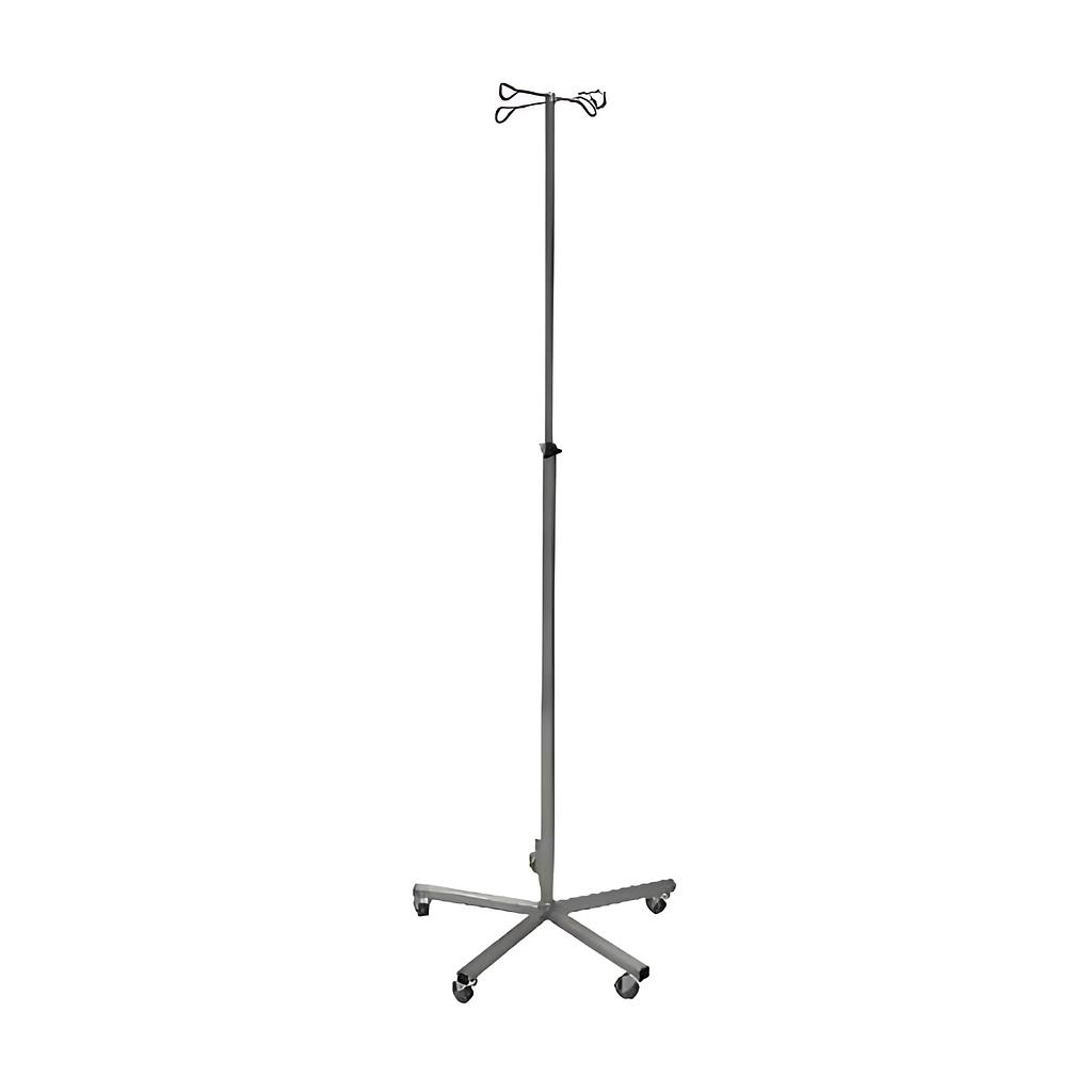 Pied porte serum alourdi Inox 4 crochets