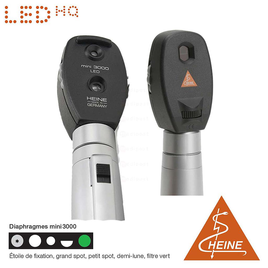 Ophtalmoscope Heine Mini 3000 Led avec poignée à piles