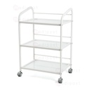 Trio instrument trolley met 3 glazen legplanken Mobipost serie