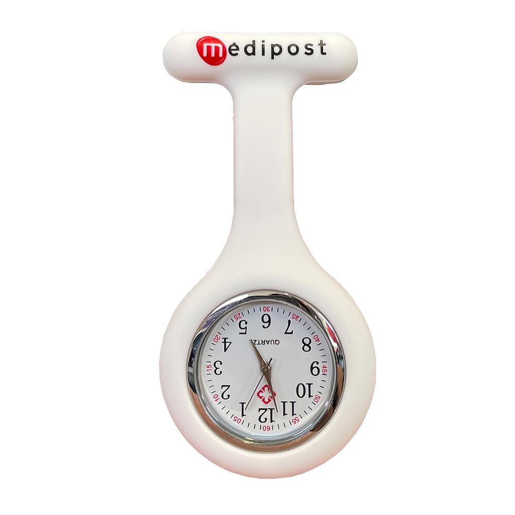 Wit handhorloge met verpleegsterclip