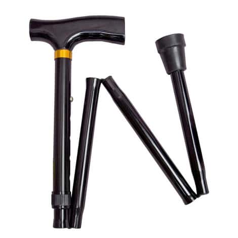 Canne pliante noire avec housse