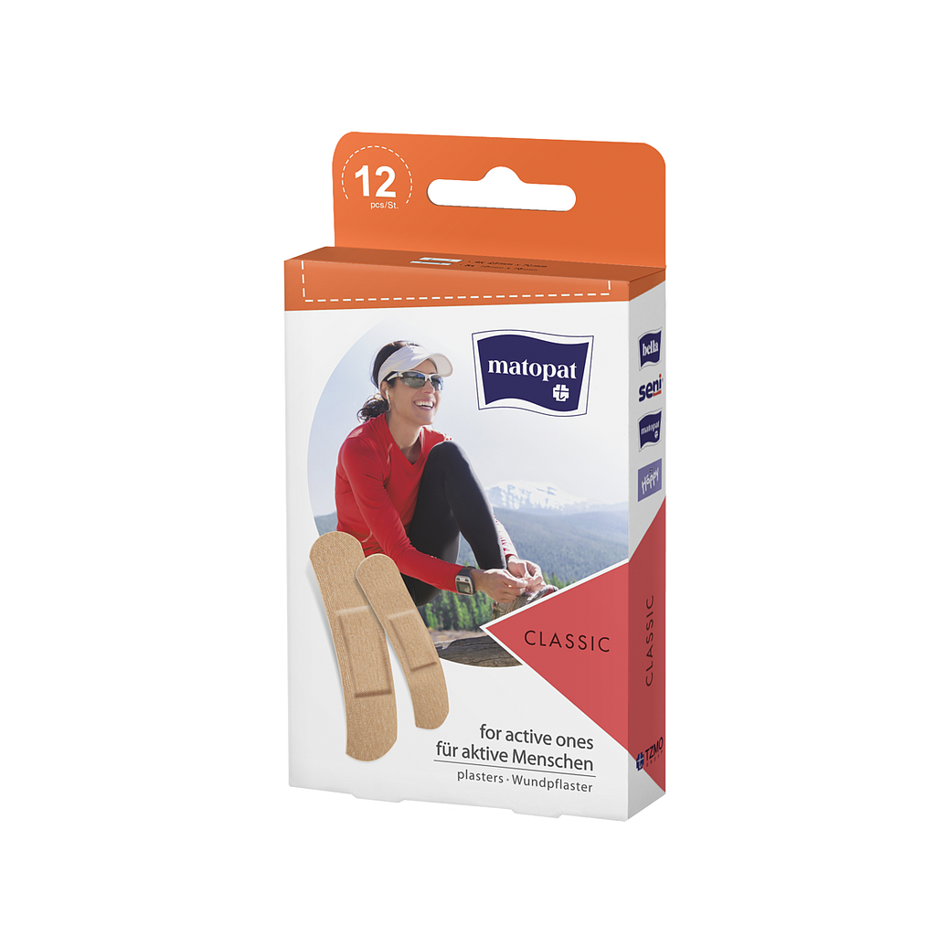 Pansements élastiques Classic en tissu prédécoupés - assortiment Matopat