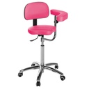 Tabouret bicyclette Ecopostural base aluminium avec dossier et accoudoir multifonction