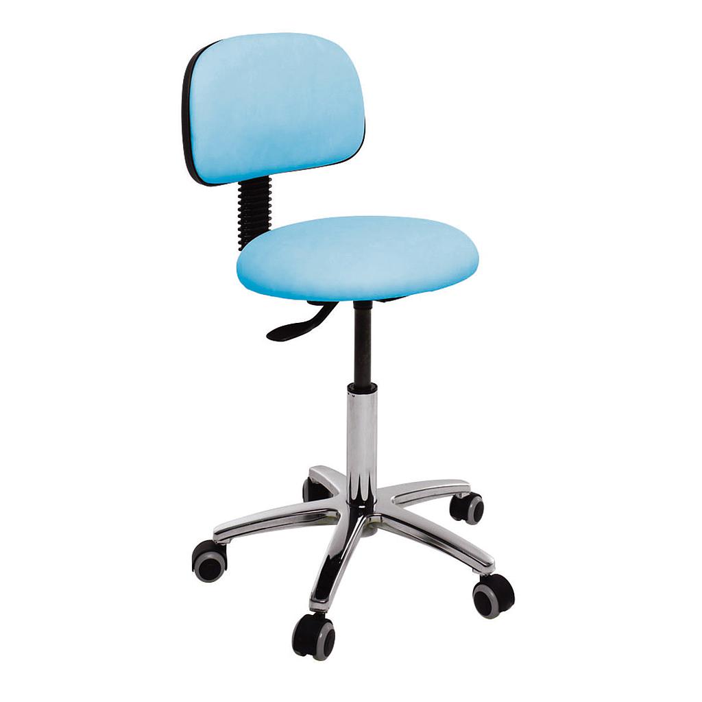 Tabouret circulaire Ecopostural base aluminium avec dossier