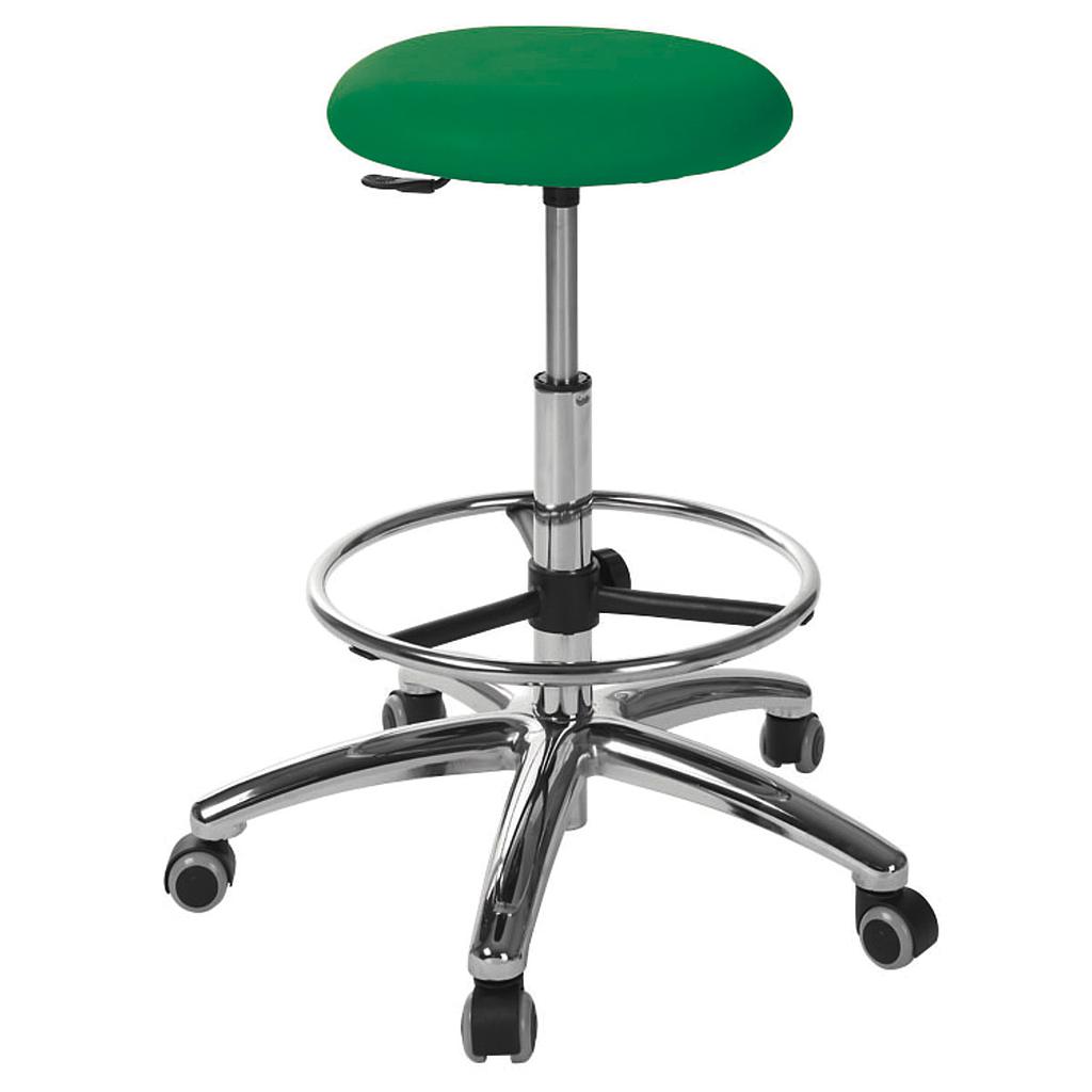 Tabouret circulaire Ecopostural base aluminium avec repose-pied