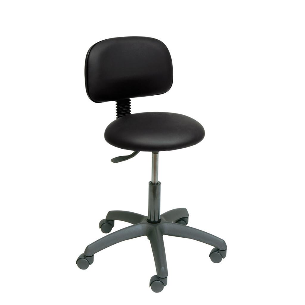 Ecoposturale ronde kruk met zwart onderstel en rugleuning