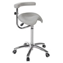 Tabouret derby Ecopostural base aluminium avec accoudoir multifonction