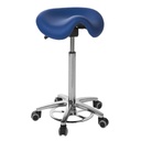 Tabouret derby Ecopostural base aluminium avec déclenchement au pied