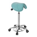 Tabouret pony Ecopostural base aluminium avec déclenchement au pied