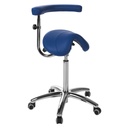 Tabouret pony Ecopostural base aluminium avec accoudoir multifonction