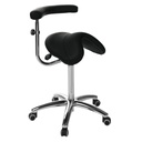 Tabouret silla de montar Ecopostural base aluminium avec accoudoir multifonction