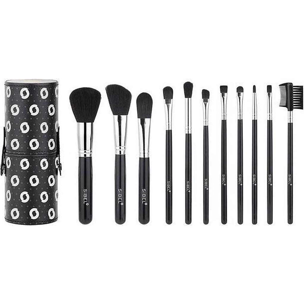 Kit de 11 pinceaux cosmétiques cygne noir