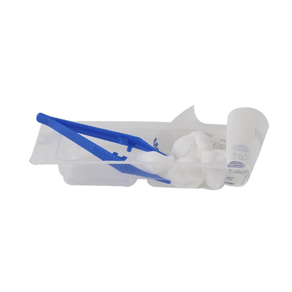 Set à pansements et de soins : 4 tampons,1 pince anatomique Hartmann Mediset