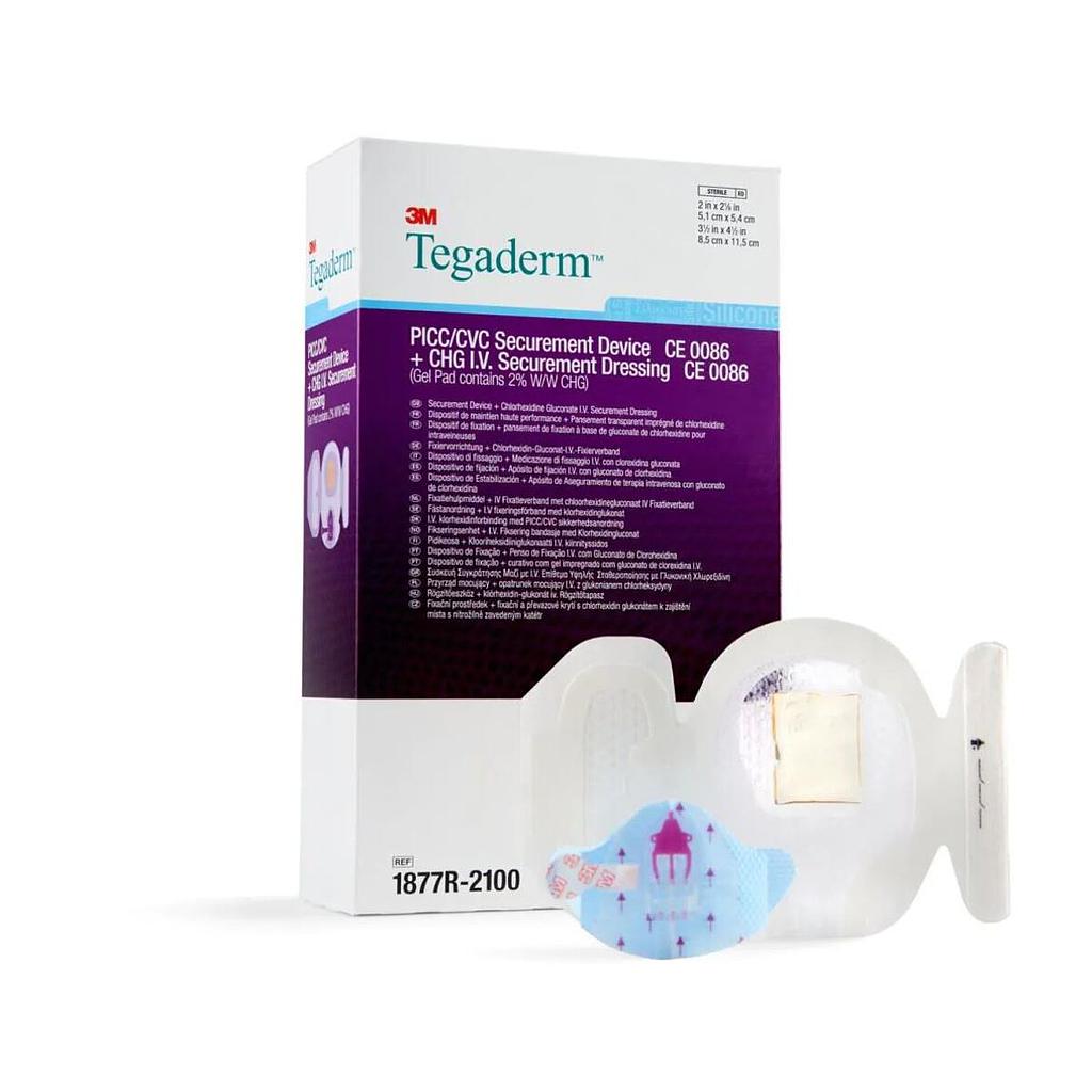 Dispositif de fixation PICC/CVC avec pansement pour cathéters intraveineux imprégné de gluconate de chlorhexidine CHG