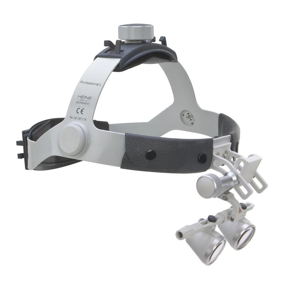 Loupes Binoculaires HEINE HR 2.5x avec support i-View sur bandeau Professional L, en mallette