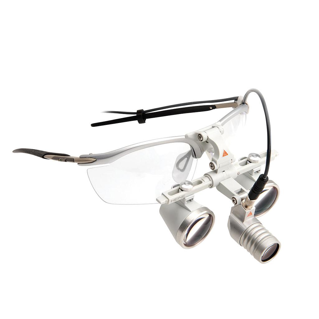 Kit Loupes Binoculaires HEINE HR 2,5x sur lunettes S-FRAME, avec LoupeLight2 + mPack mini
