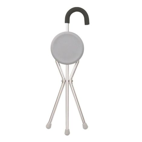 Canne siège col de cygne tripode aluminium repliable